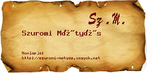 Szuromi Mátyás névjegykártya