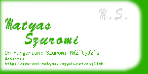 matyas szuromi business card
